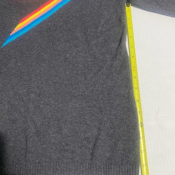 Gray Crewneck Sweater with Red Lightning Bolt - Picture 7 of 15